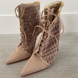 Schutz Leather Lace Booties